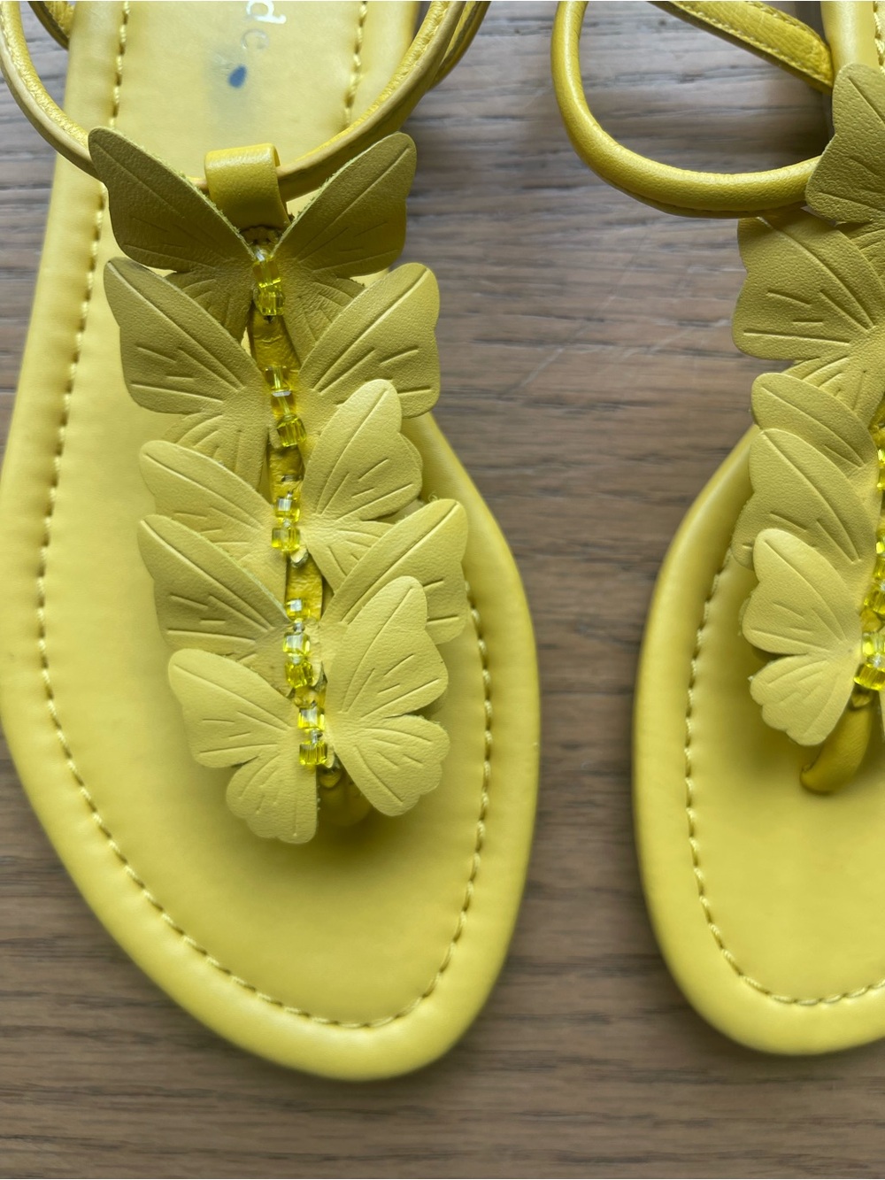 Kate Spade New York Yellow Butterfly Flat Sandals Women’s Size 5B - Picture 2 of 5